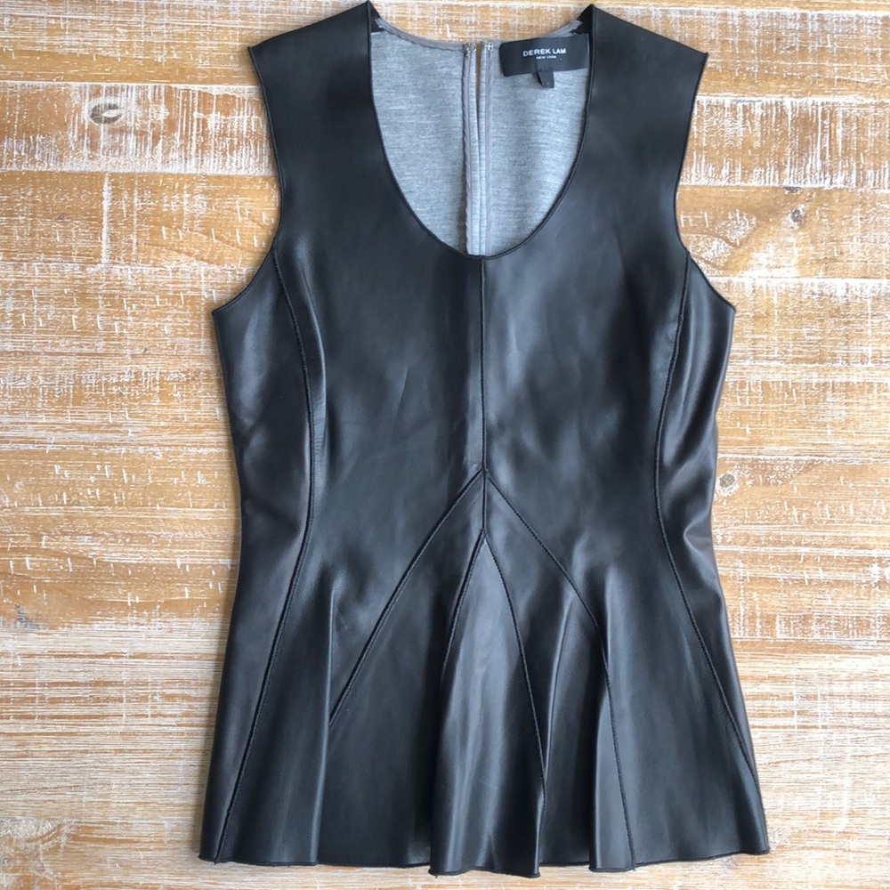 NWOT Derek Lam Leather Top